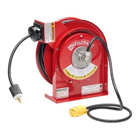 Reelcraft Cord Reel, 16 AWG, Red Reel Color, 50 ft Length L 4050 163 3-RP